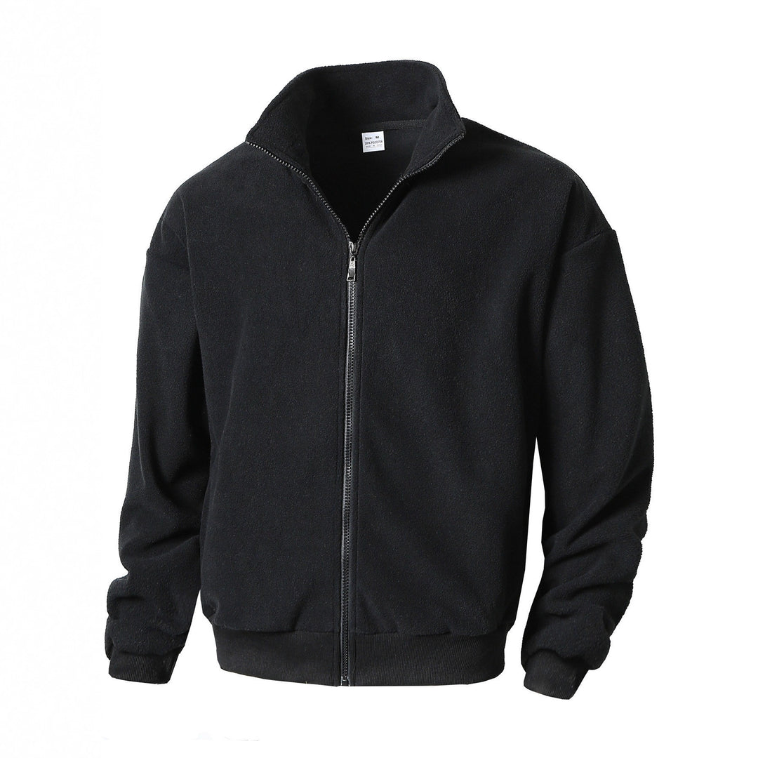 Herren nan Zip-Fleecejacke mit Stehkragen, durchgehendem Reißverschluss und gerippten Bündchen Eichborn Berlin