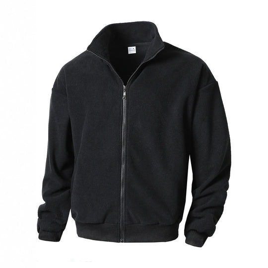Herren nan Zip-Fleecejacke mit Stehkragen, durchgehendem Reißverschluss und gerippten Bündchen Eichborn Berlin