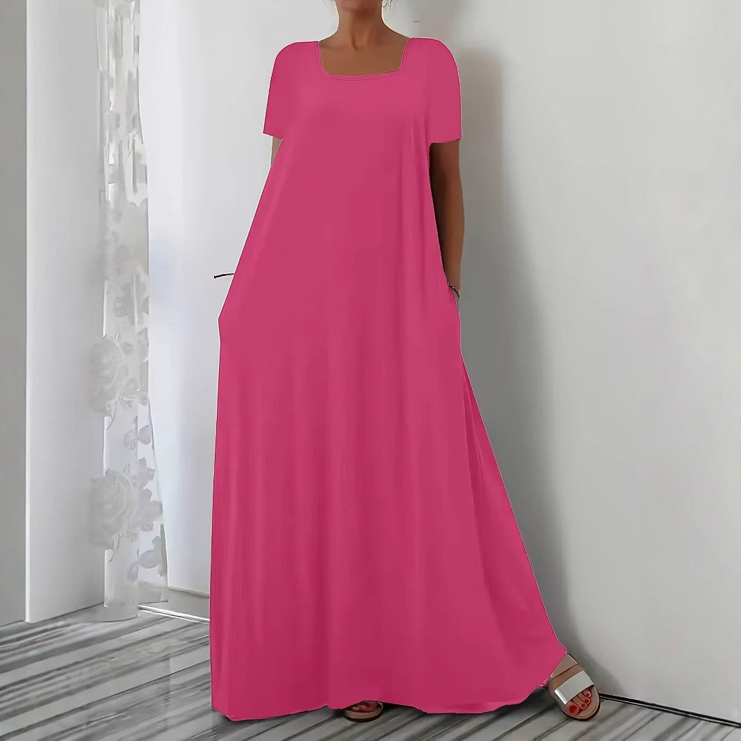 Damen Maxikleid mit weitem Schnitt und praktischen Taschen EB