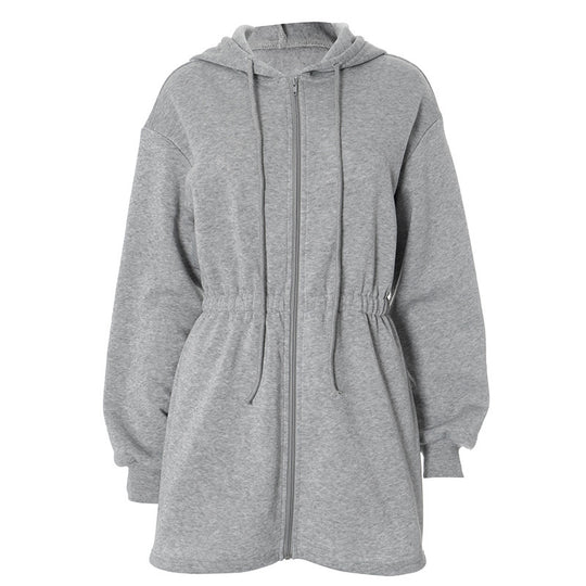 Damen Sportliche Kapuzenjacke mit taillierbarem Schnitt und Reißverschluss EB