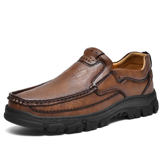 Herren Komfortable Slip-On Lederschuhe mit rutschfester Sohle EB