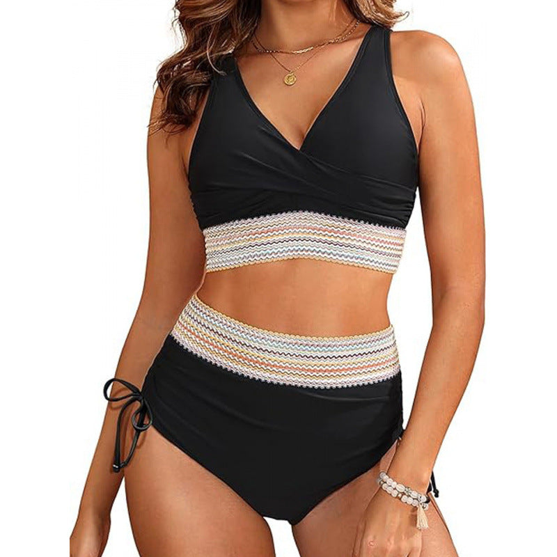 Damen Bikini-Set mit modischem Wickeldesign und verstellbaren Trägern EB