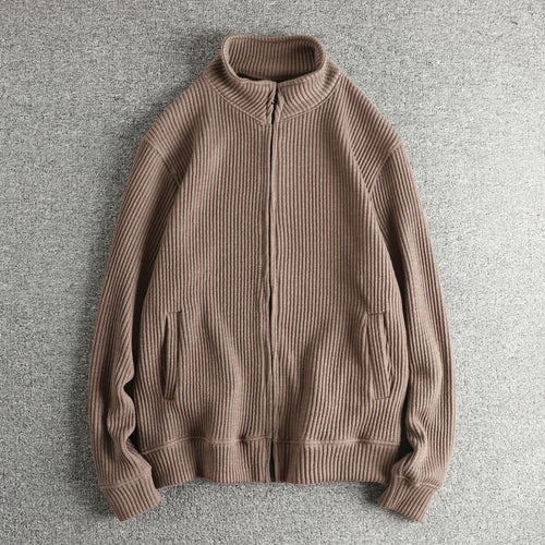 Damen Strickjacke mit hohem Kragen und praktischen Taschen EB