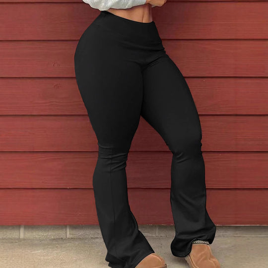 Damen sportliche Bootcut-Hose aus weichem Material EB