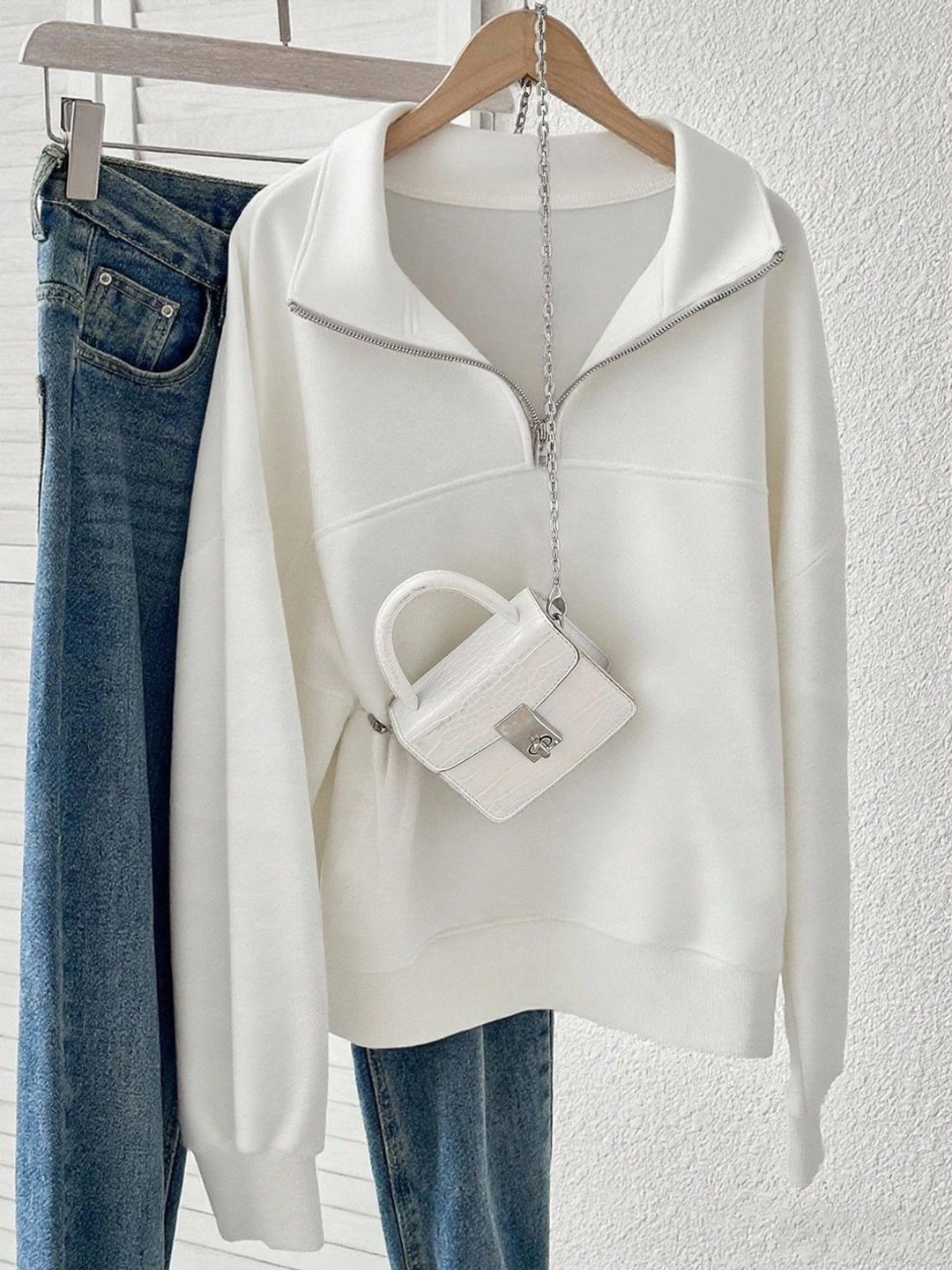 Damen Sweatshirt mit hohem Kragen EB