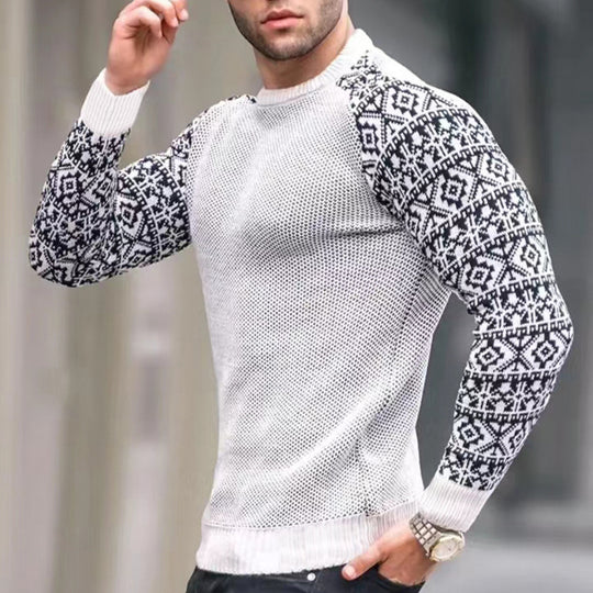 Herren Strickpullover mit grafischem Muster und strukturiertem Design EB