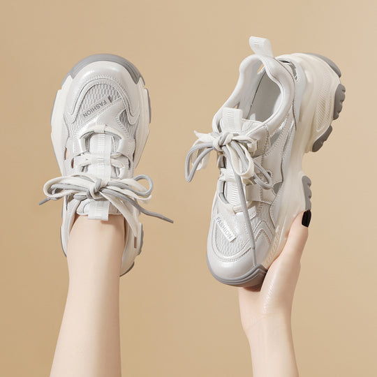 Damen Sportliche Chunky Sneakers mit atmungsaktiver Mesh-Oberfläche EB