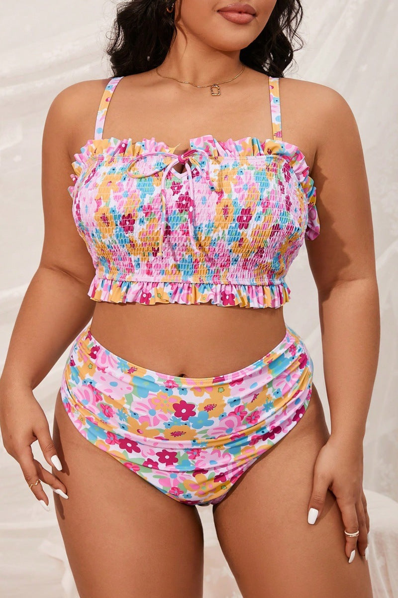 Damen Verspieltes Bikini-Set mit Rüschendetails EB