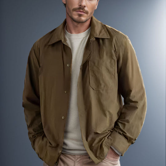 Herren leichte Freizeitjacke mit praktischem Druckknopfverschluss und modernem Schnitt EB