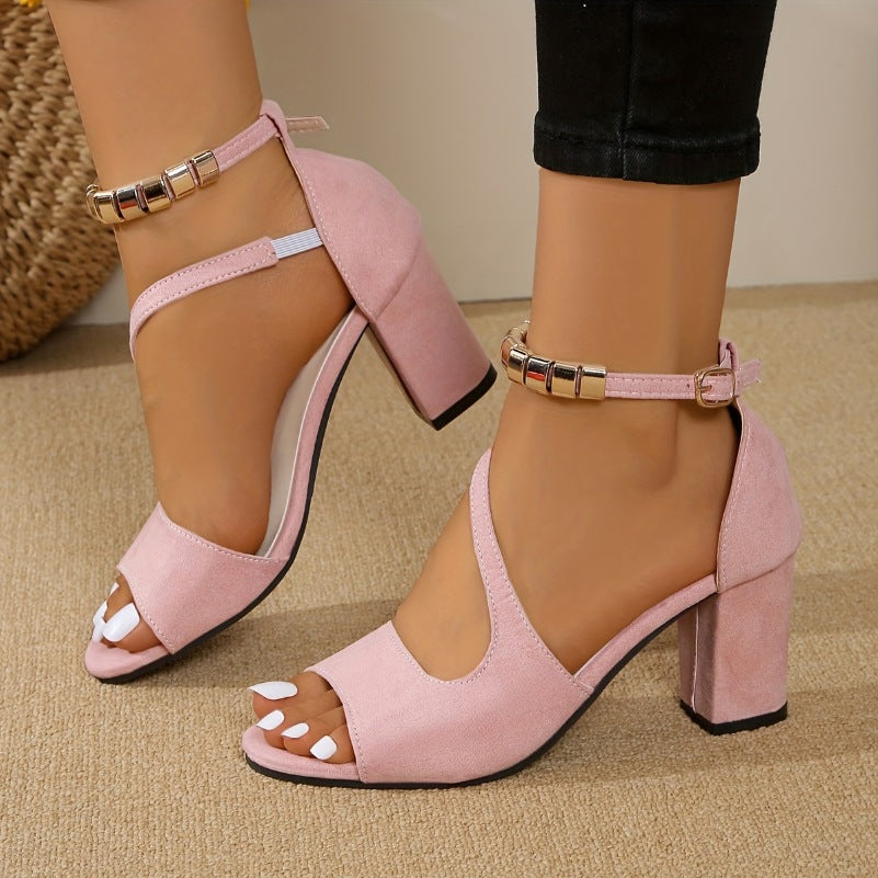 Damen Absatzsandalen mit offenen Riemen und modischem Schnürdesign EB