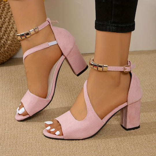 Damen Absatzsandalen mit offenen Riemen und modischem Schnürdesign EB