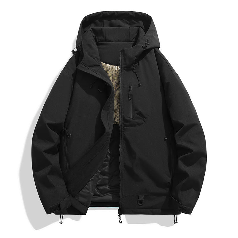 Herren technischer Kapuzenparka mit winddichter Membran, isolierter Innenlage und Multifunktions-Taschen EB