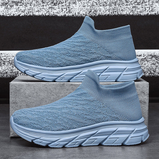 Damen Bequeme High-Top Sneakers mit elastischem Strickoberteil EB
