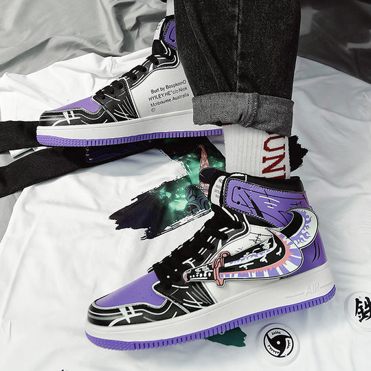 Damen Sportliche High-Top Sneakers mit auffälligem grafischem Design EB