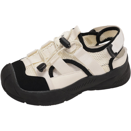 Damen Sportliche Sandalen mit atmungsaktiver Oberfläche und elastischem Schnürsystem EB