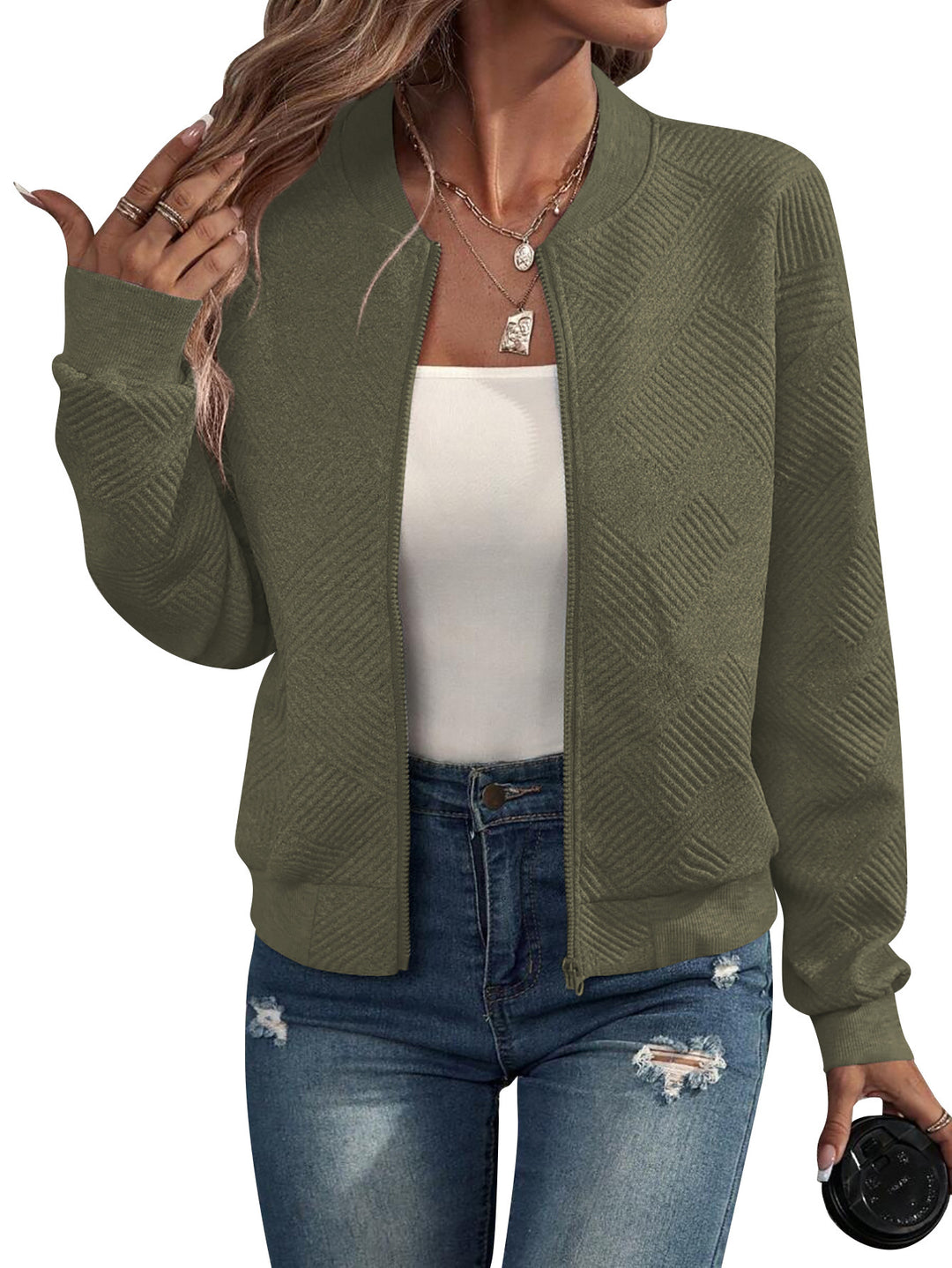 Damen Modejacke mit floralen Spitzeneinsätzen EB
