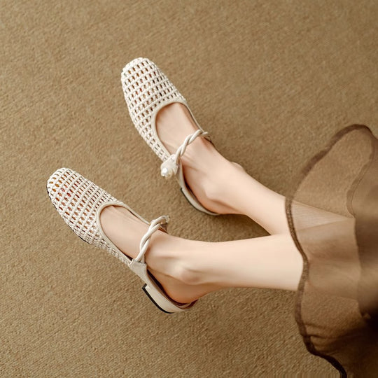 Damen Ballerinas mit elegantem Netzdesign und stylischem Riemchen EB