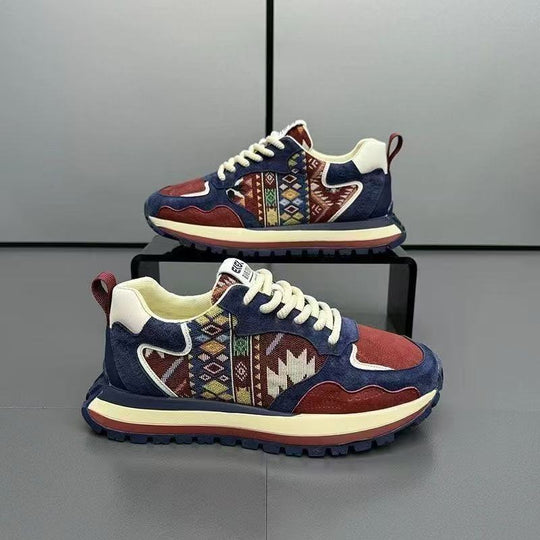 Damen Lifestyle Sneakers mit modernem Ethno-Muster und rutschfester Sohle EB