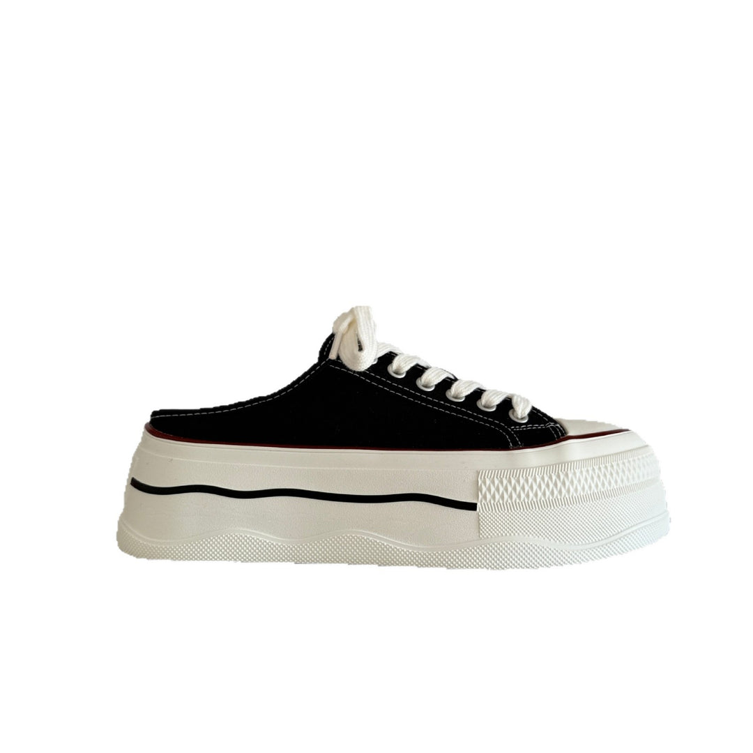 Damen lässige Canvas Sneakers im modernen Vintage-Stil mit platinfarbener Sohle EB
