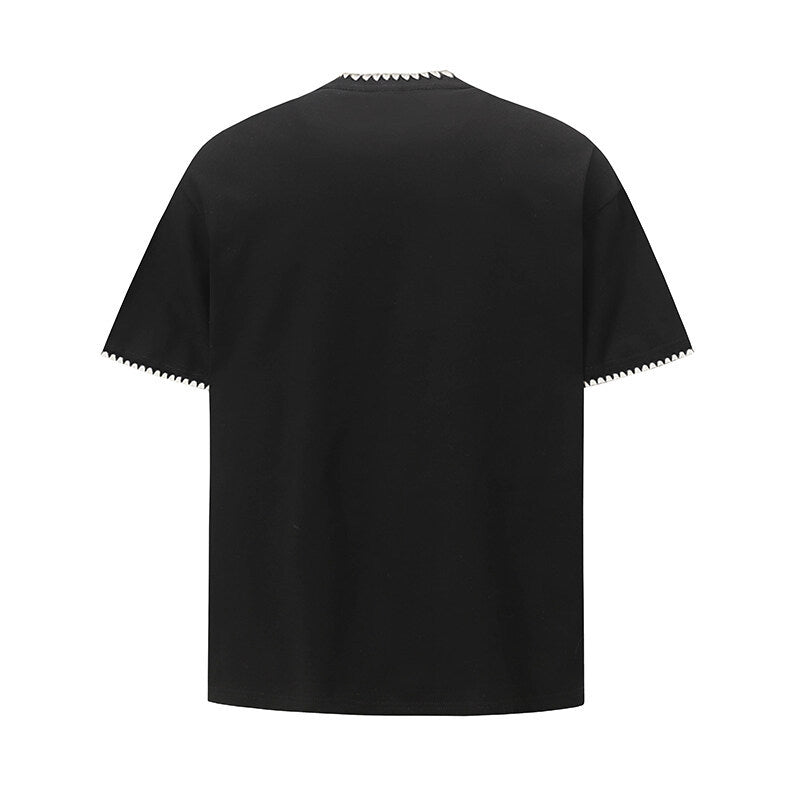Damen lässiges T-Shirt mit kreativem Kragen EB