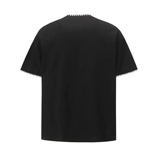 Damen lässiges T-Shirt mit kreativem Kragen EB