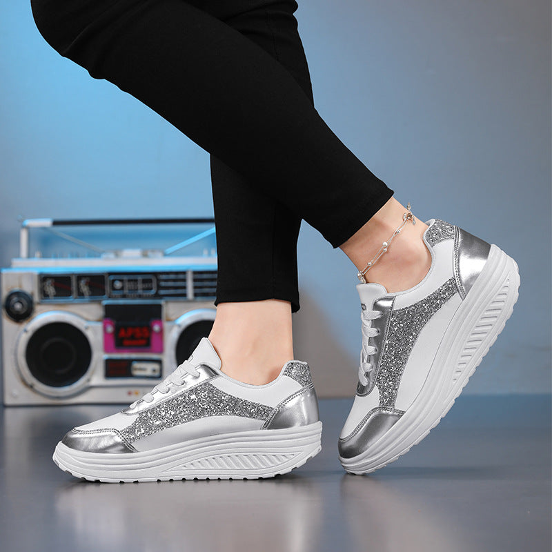 Damen Glitzernde Sneakers mit dämpfender Sohle EB