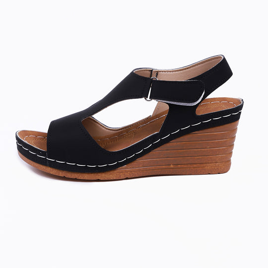 Damen Wedge-Pantoletten mit verstellbarem Riemen und rutschfester Sohle EB