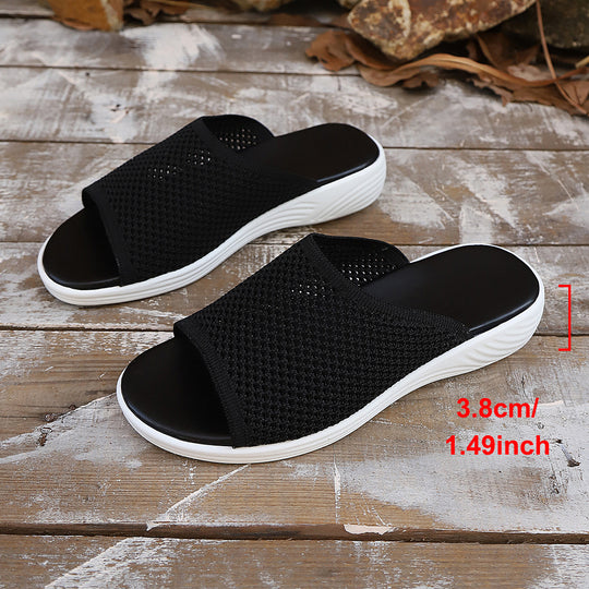 Damen Bequeme Mesh-Pantoletten mit rutschfester Sohle EB