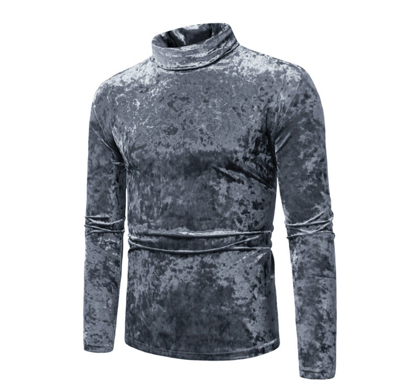 Herren eleganter Rollkragenpullover aus Samt EB