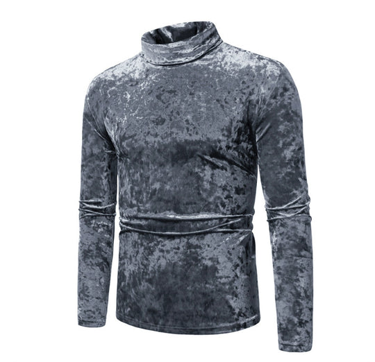 Herren eleganter Rollkragenpullover aus Samt EB