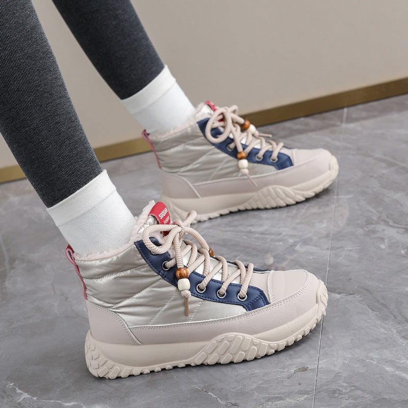 Damen Winterliche High-Top Sneaker mit schützender Fleece-Innenausstattung EB