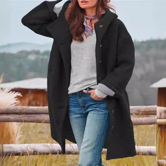 Damen Oversized Wollmantel im casual Look EB