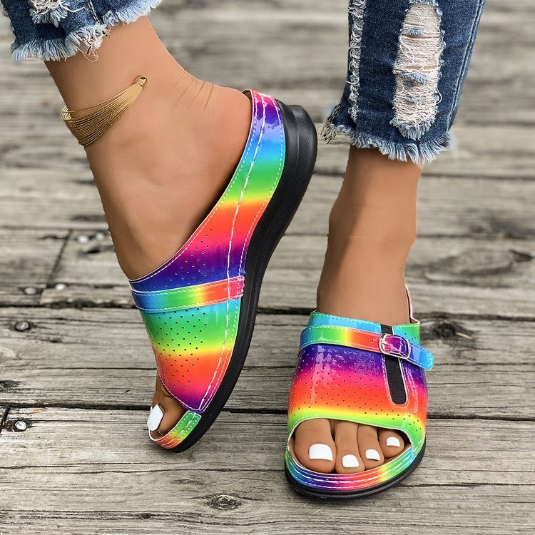 Damen komfortable Riemensandalen mit atmungsaktiven Luftlöchern EB