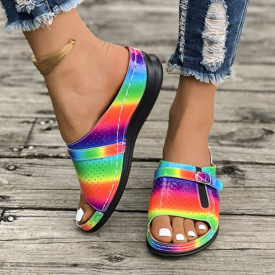 Damen komfortable Riemensandalen mit atmungsaktiven Luftlöchern EB