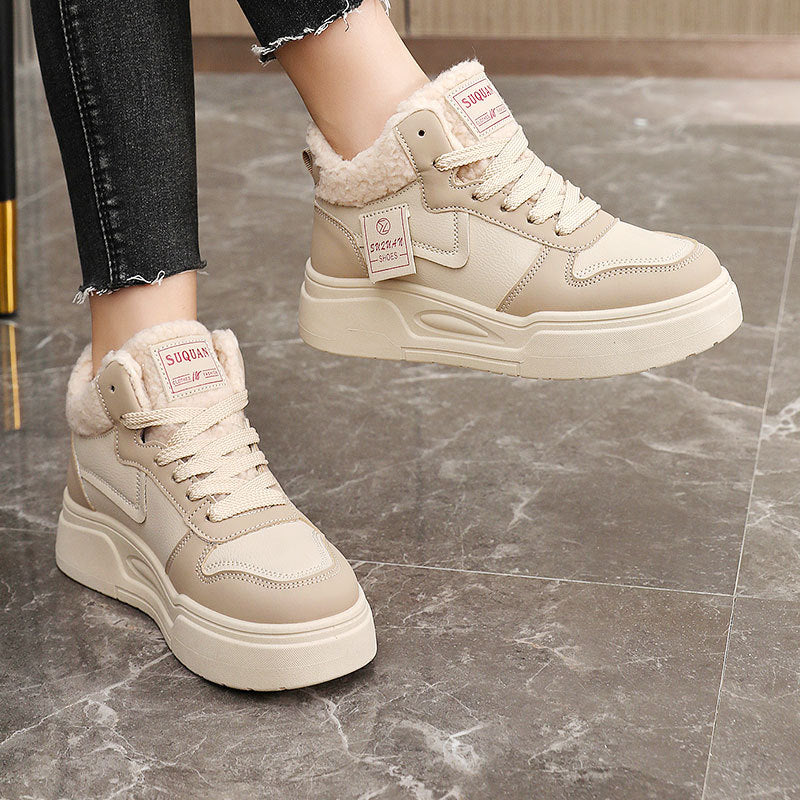 Damen hohe Modische Sneakers mit kuscheligem Innenfutter und sportlichem Design EB