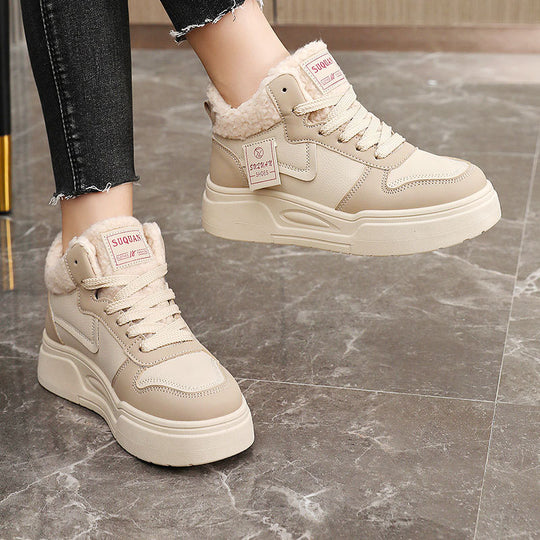 Damen hohe Modische Sneakers mit kuscheligem Innenfutter und sportlichem Design EB