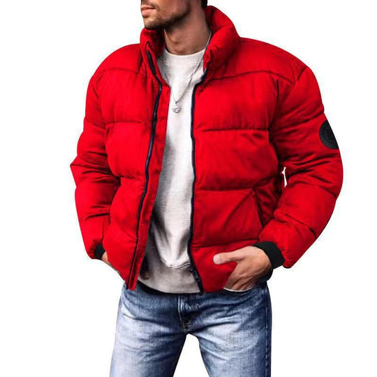 Herren nan wattierte Steppjacke mit hohem Stehkragen, Thermofüllung und elastischen Bündchen EB