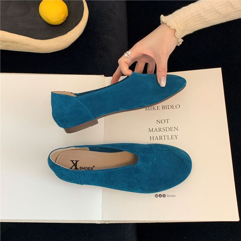 Damen elegante Slipper aus weichem Veloursleder EB