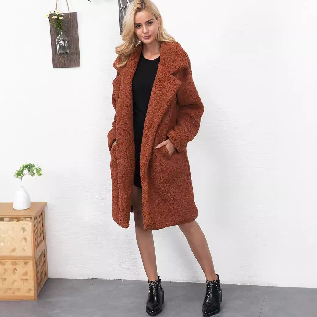 Damen Kuscheliger Teddy-Mantel EB