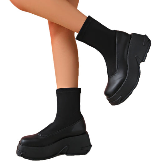 Damen Plateau-Sneaker mit elegantem Sockendesign und rutschfester Sohle EB