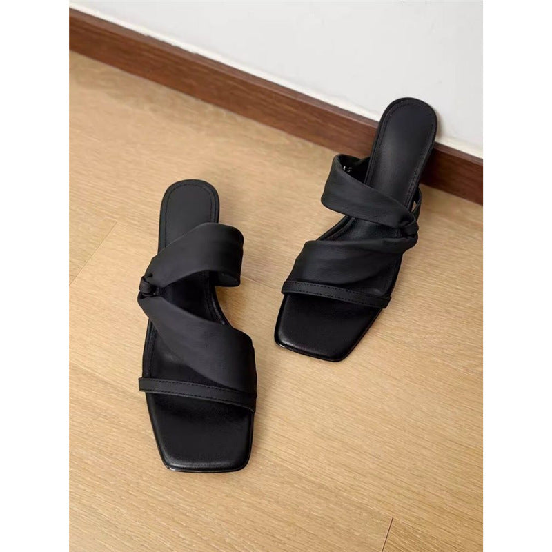 Damen Sandalen mit gekreuzten Riemen und eleganter Knotendekoration EB