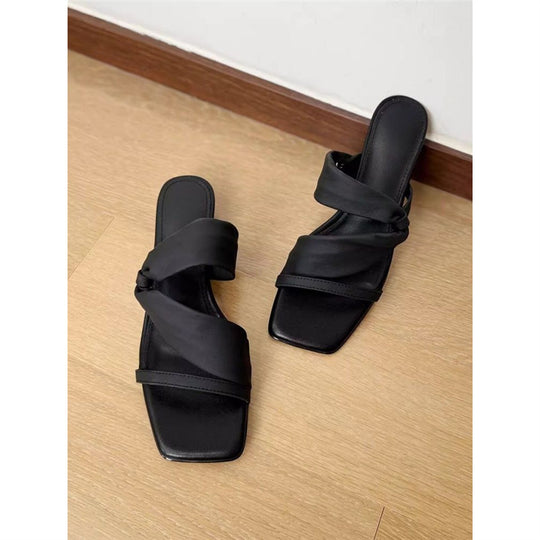 Damen Sandalen mit gekreuzten Riemen und eleganter Knotendekoration EB