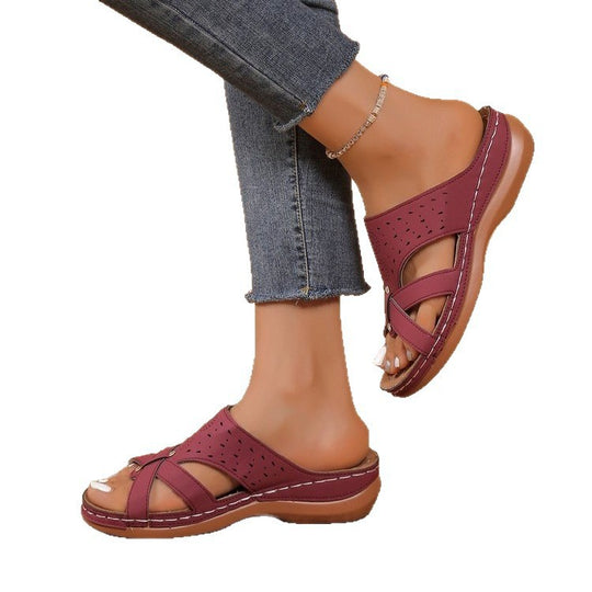 Damen Relaxsandalen mit perforiertem Obermaterial und anatomischer Fußbettung EB