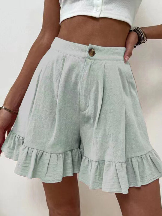 Damen elegante Rüschenshorts EB