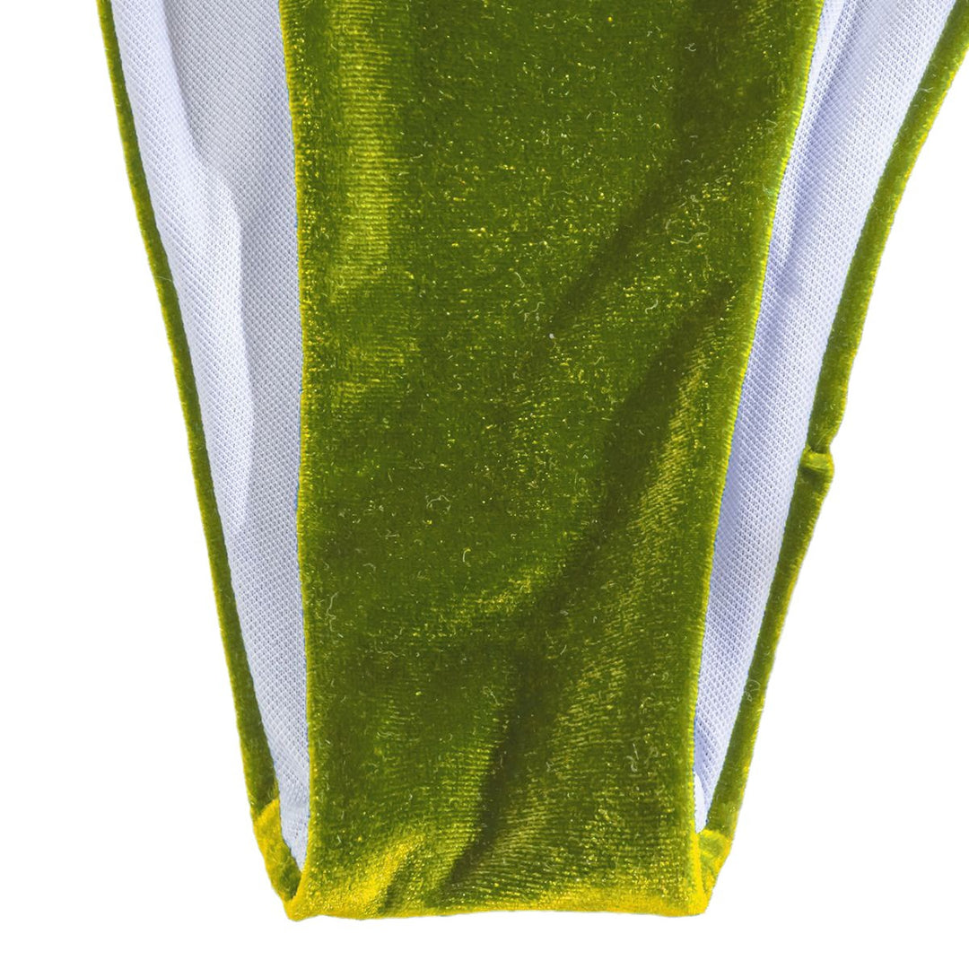 Damen Triangel-Bikini mit verstellbaren Trägern und luxuriösem Samt-Design EB
