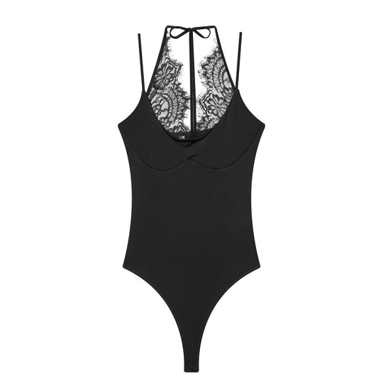 Damen Body mit zartem Spitzeneinsatz und verstellbaren Trägern EB