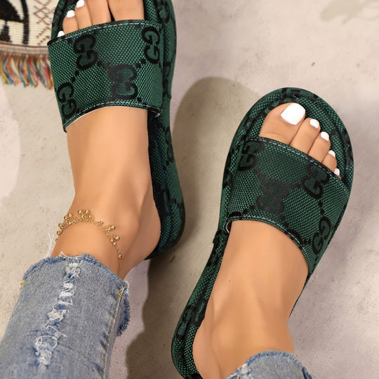 Damen Modische Flip-Flop Pantoletten mit Komfort-Ausschnitt EB