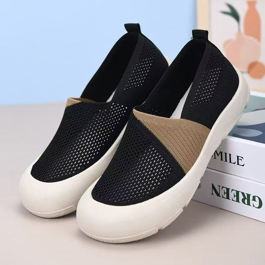Damen Bequeme Slip-On Schuhe mit atmungsaktivem Obermaterial EB