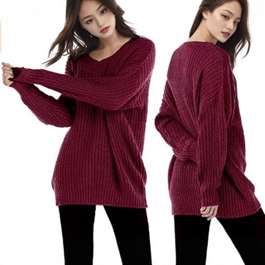 Damen Grobstrickpullover mit weitem Schnitt und lässigem Tragekomfort EB
