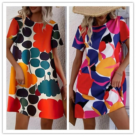 Frauen Künstlich Gedrucktes Shift Kleid EB